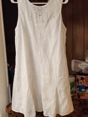 MICHAEL Michael Kors White Eyelet Midi Dress